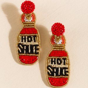 *SOLD* Francesca's BEADED HOT SAUCE DROP EARRINGS